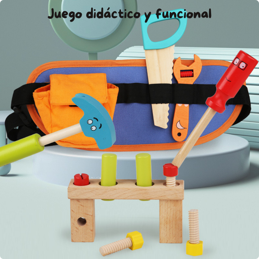 BOLSA PORTA HERRAMIENTAS INFANTIL DE MADERA MONTESSORI - 5