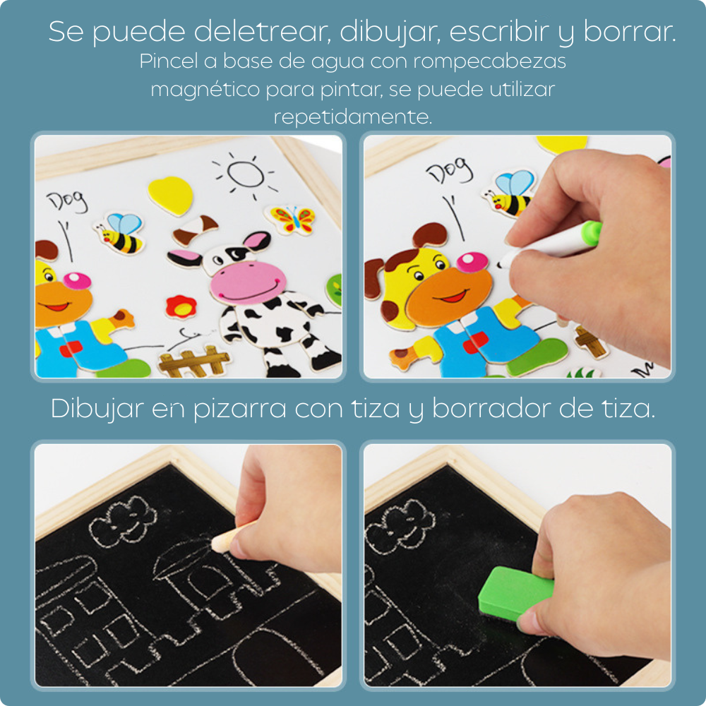 PIZARRA EDUCATIVA CON MAGNETICOS MONTESSORI - 4