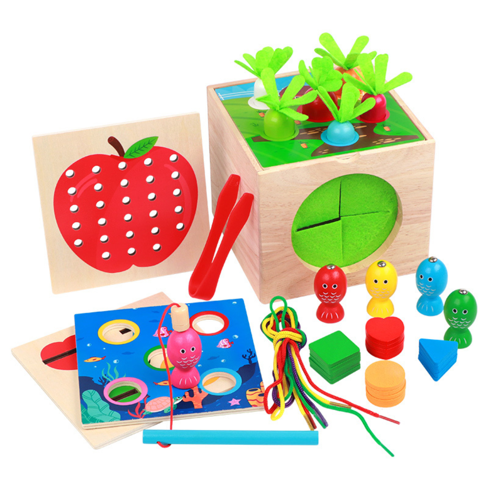 JUEGO DE ENCAJE Y PESCA MULTIFUNCIONAL EDUCATIVA MONTESSORI - 2