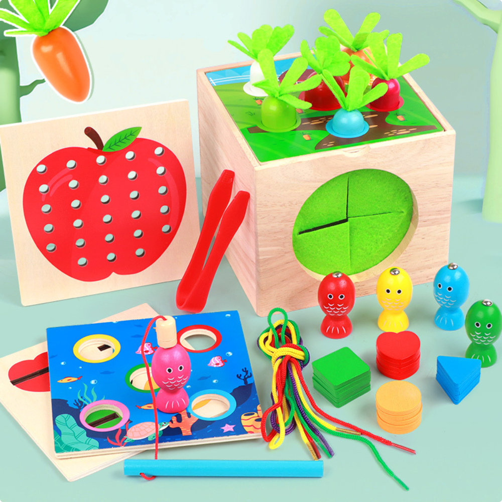JUEGO DE ENCAJE Y PESCA MULTIFUNCIONAL EDUCATIVA MONTESSORI - 4