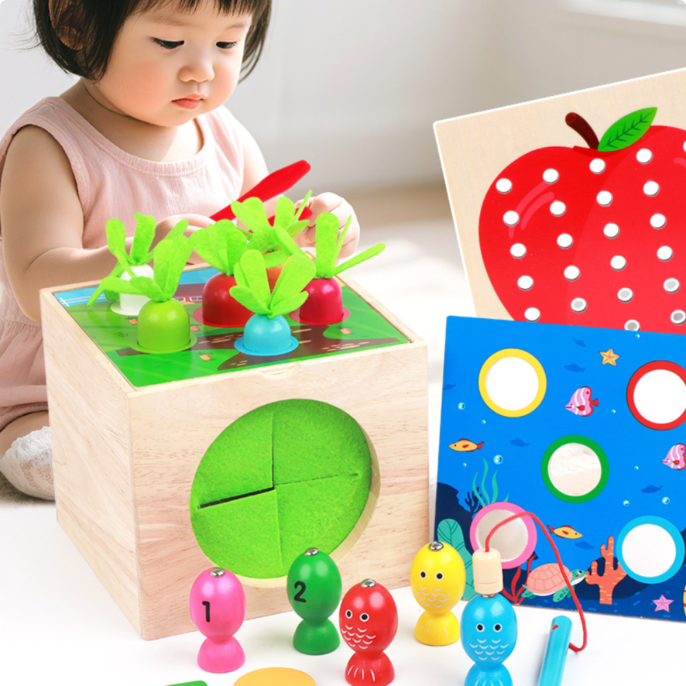 JUEGO DE ENCAJE Y PESCA MULTIFUNCIONAL EDUCATIVA MONTESSORI - 5