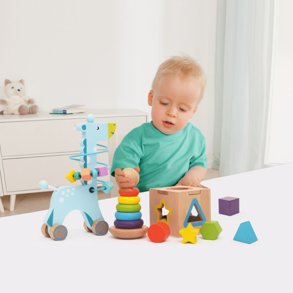 SET DIDACTICO JIRAFA DE MADERA MONTESSORI - 6
