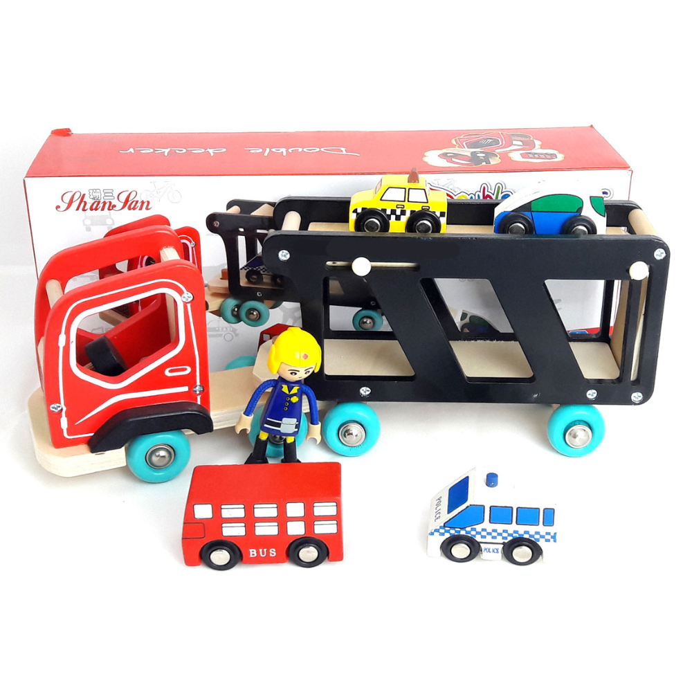 CAMION DE AUTOS EDUCATIVO DE MADERA MONTESSORI - 5
