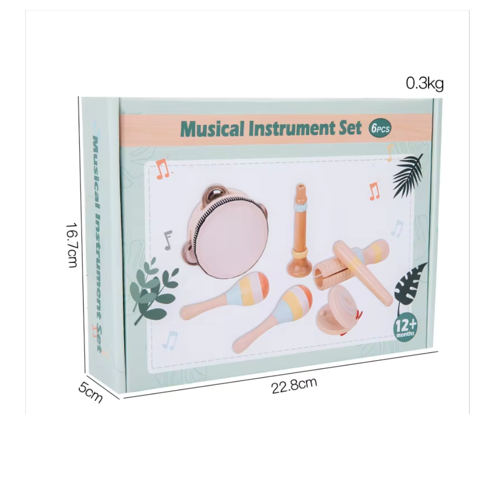 SET MUSICAL 7 PIEZAS MARRON DE MADERA MONTESSORI - 4