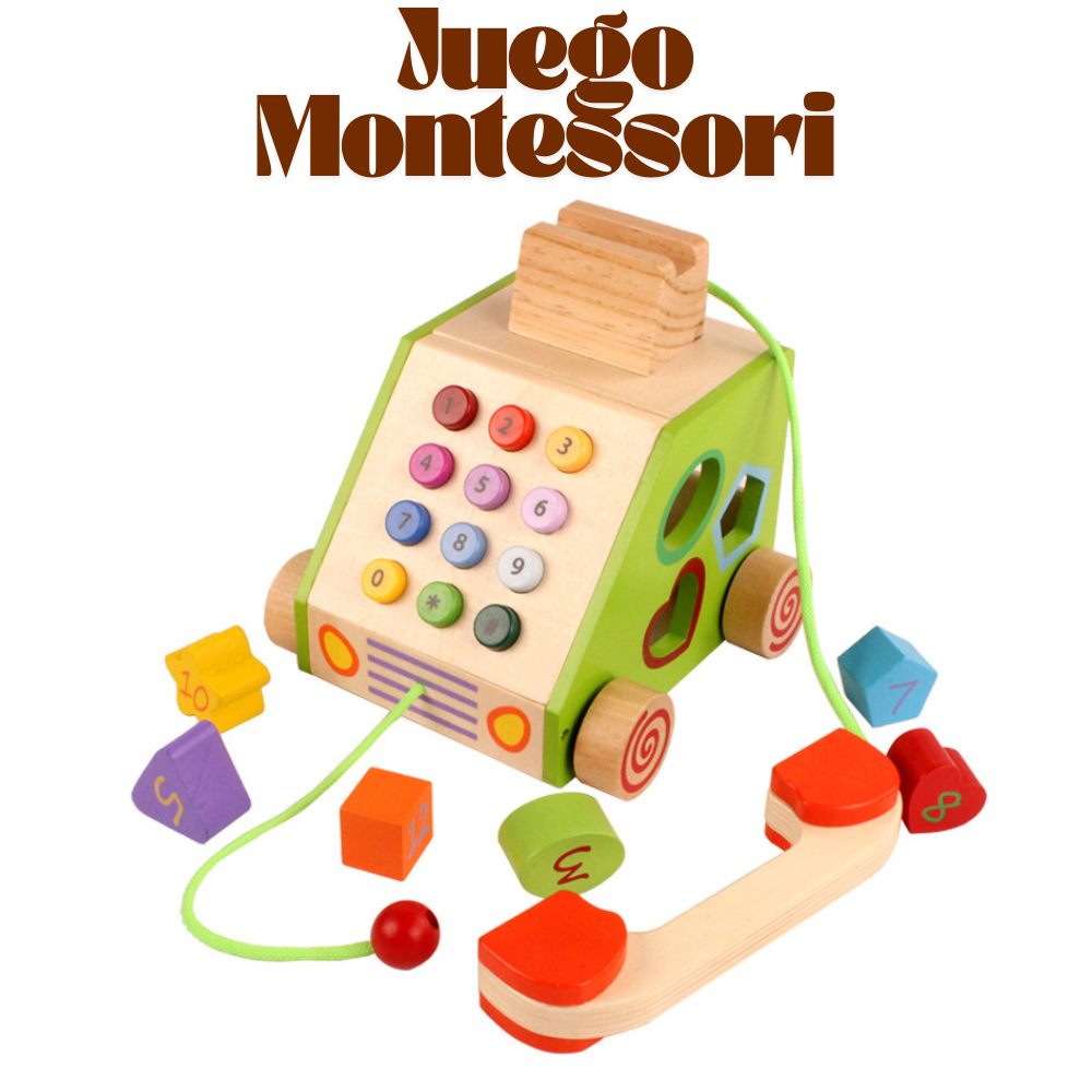 TELE FONO DE JUGUETE DE MADERA EDUCATIVO MONTESSORI - 5