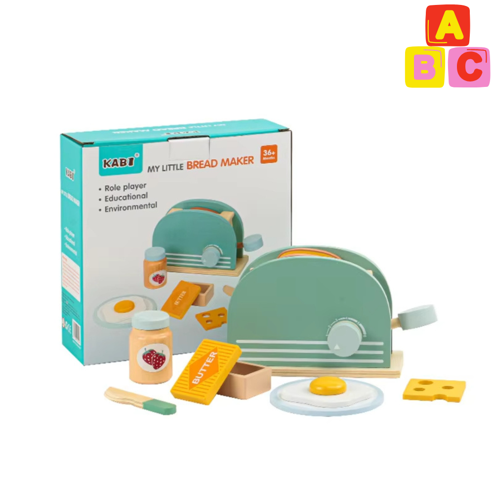 MAQUINA DE PAN DE JUEGO DIDACTICO DE MADERA  MONTESSORI - 1