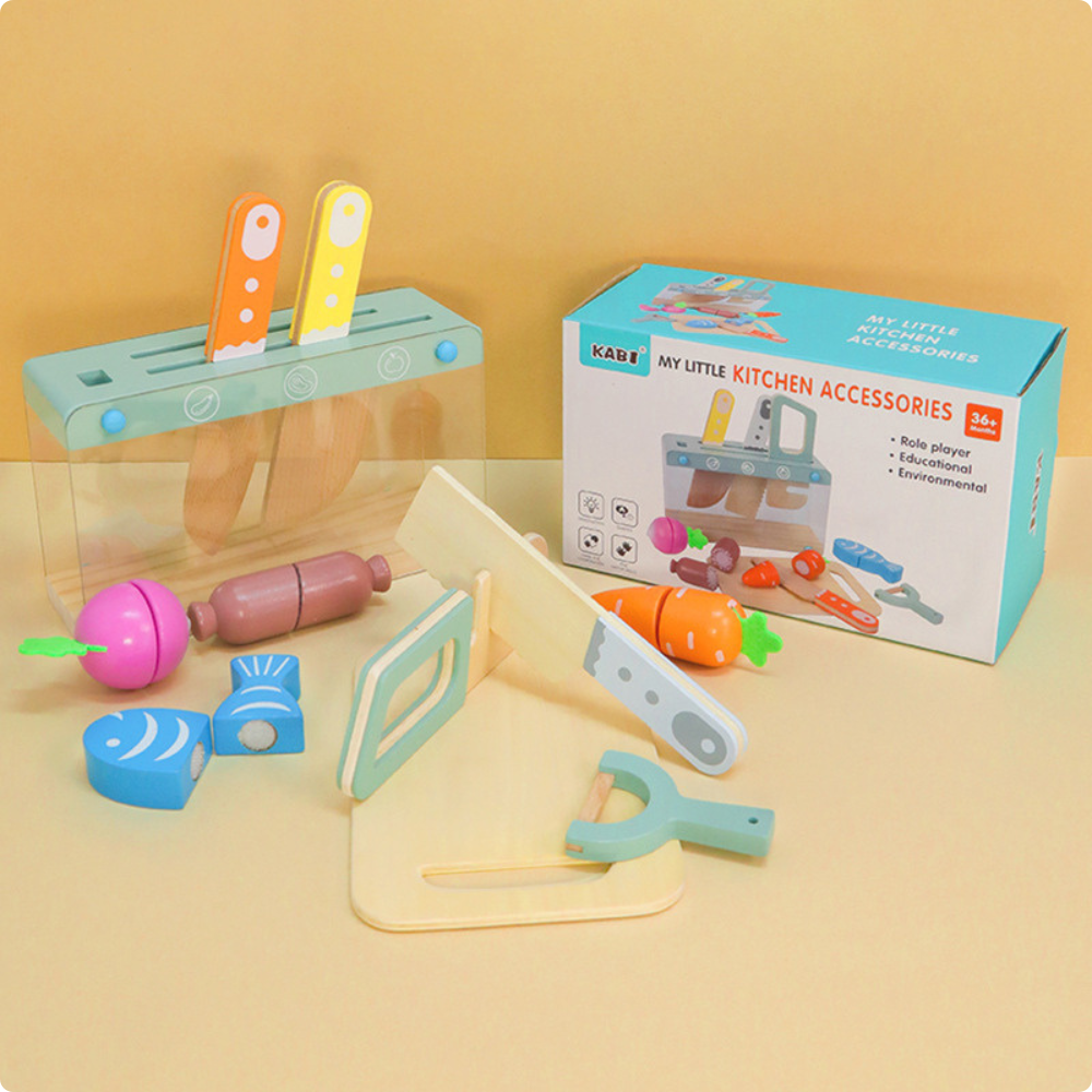 ACCESORIOS DE COCINA INFANTIL DE MADERA MONTESSORI - 5