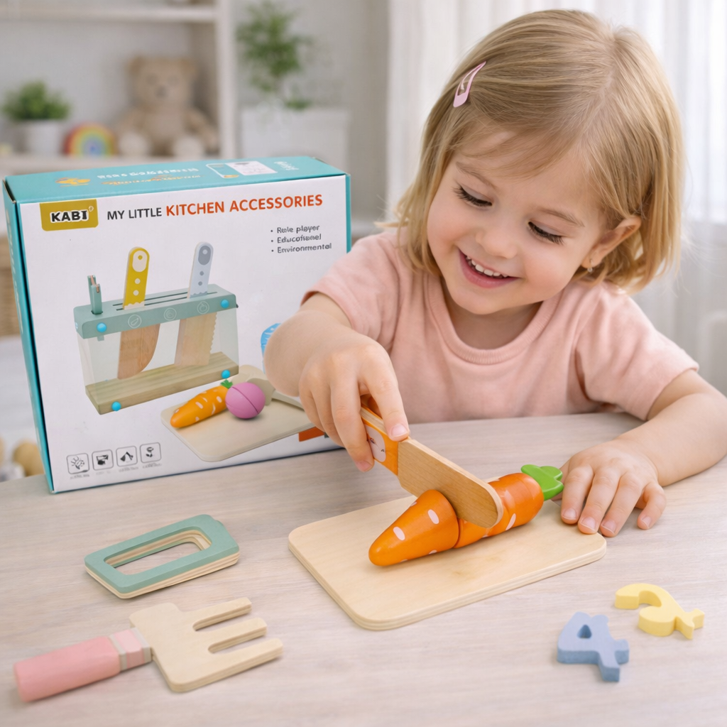 ACCESORIOS DE COCINA INFANTIL DE MADERA MONTESSORI - 7