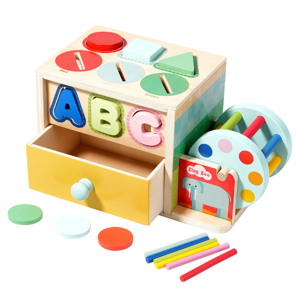 CAJA SENSORIAL TACTIL DE MADERA MONTESSORI - 1