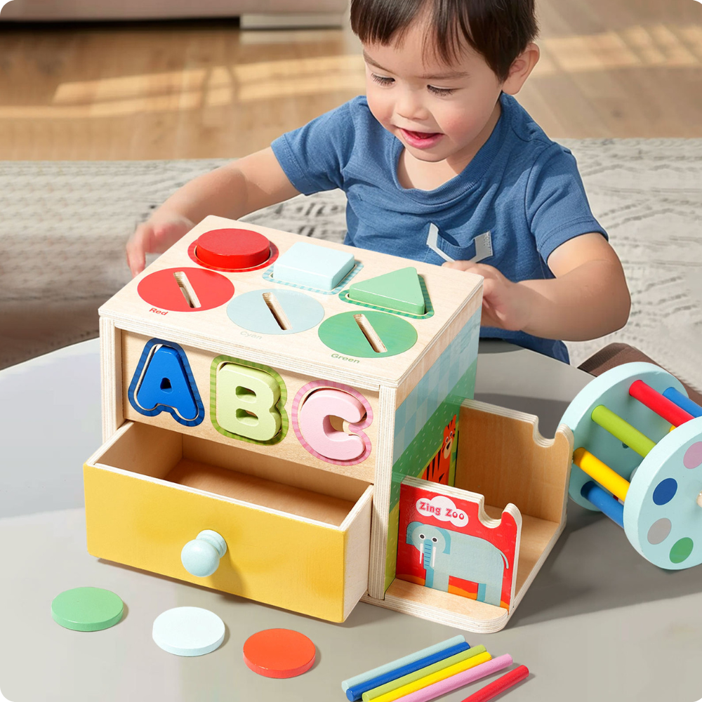 CAJA SENSORIAL TACTIL DE MADERA MONTESSORI - 6