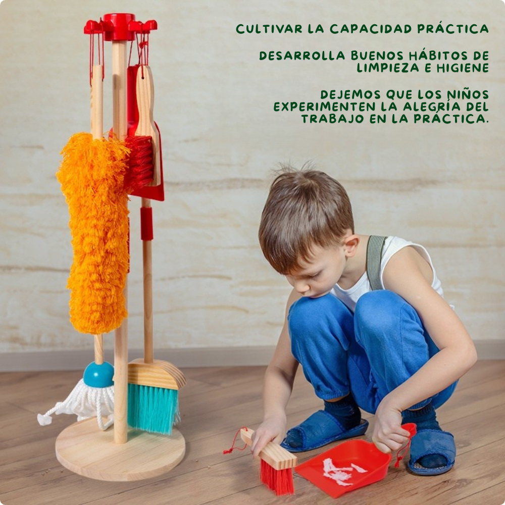 SET DE LIMPIEZA INFANTIL DE MADERA MONTESSORI - 4