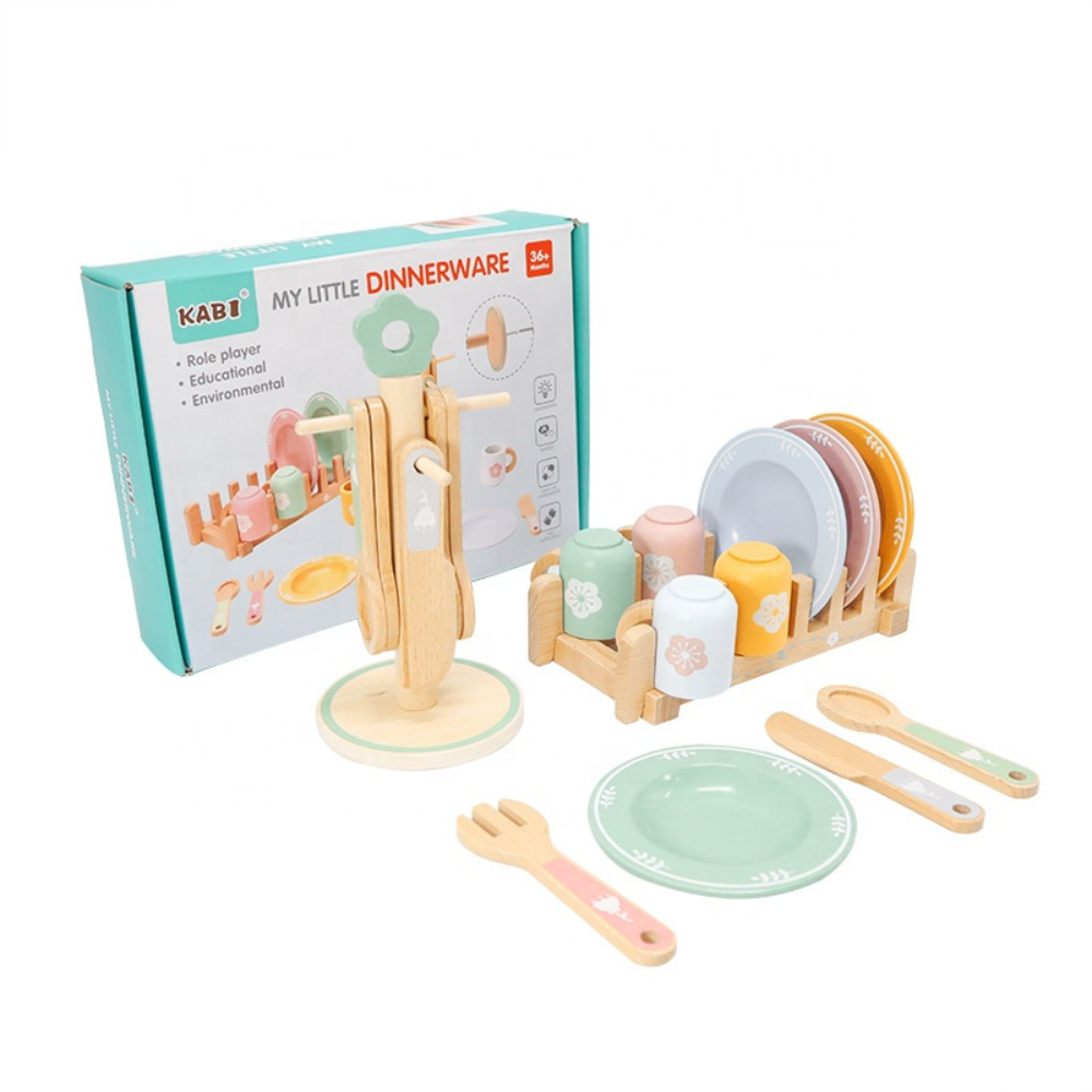 SET DE VAJILLA INFANTIL DE MADERA MONTESSORI - 1
