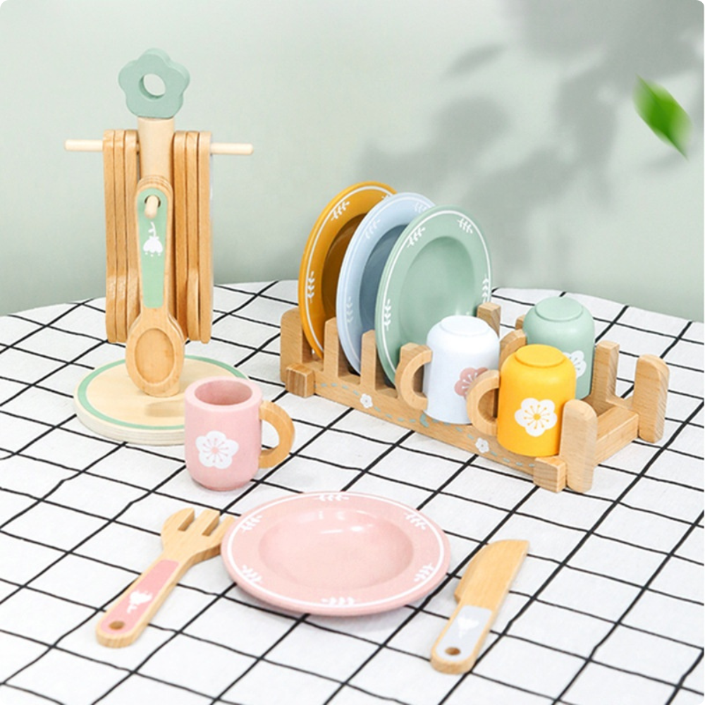 SET DE VAJILLA INFANTIL DE MADERA MONTESSORI - 5