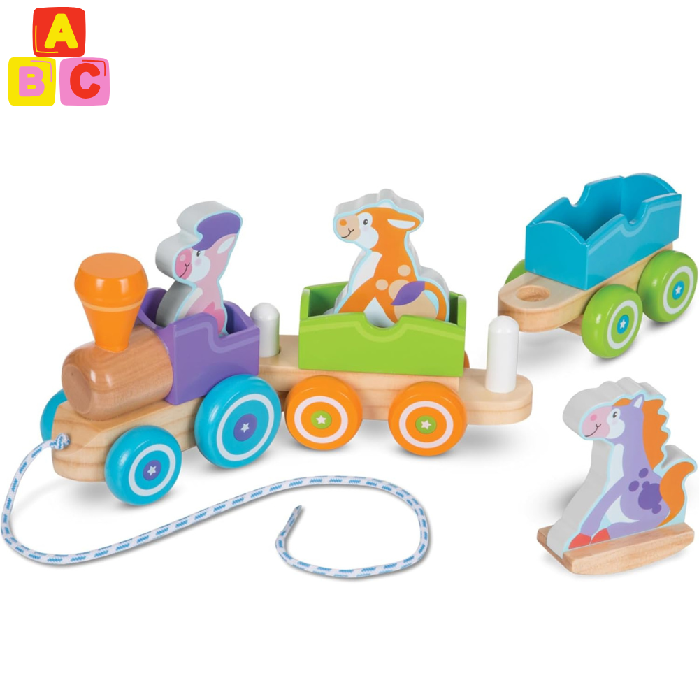 TREN DE ANIMALES EDUCATIVO DE MADERA MONTESSORI - 1
