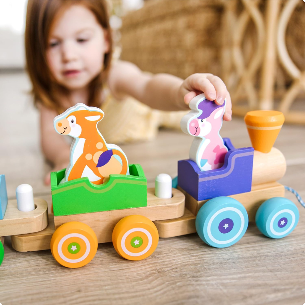 TREN DE ANIMALES EDUCATIVO DE MADERA MONTESSORI - 3