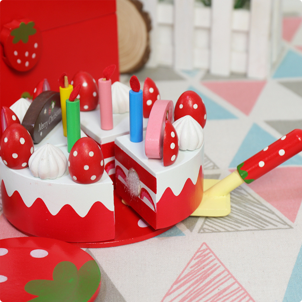 SET DE PASTEL EDUCATIVO DE MADERA ROJO MONTESSORI - 4