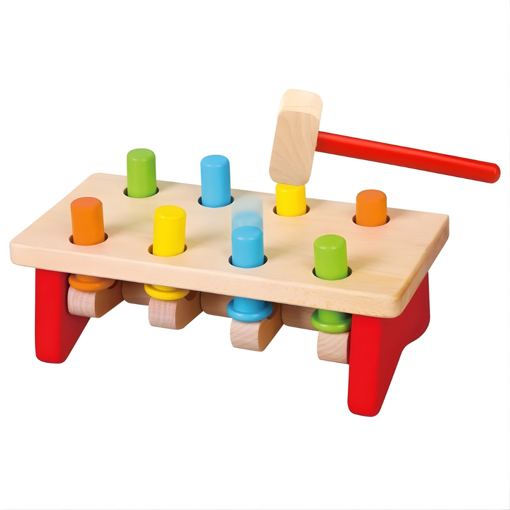 JUEGO MARTILLO EDUCATIVO MONTESSORI DE MADERA - 1
