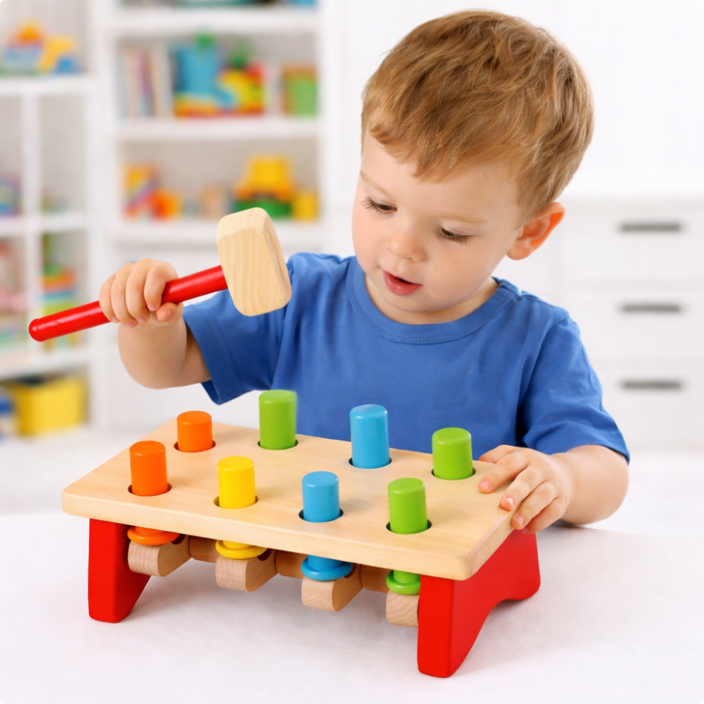 JUEGO MARTILLO EDUCATIVO MONTESSORI DE MADERA - 5