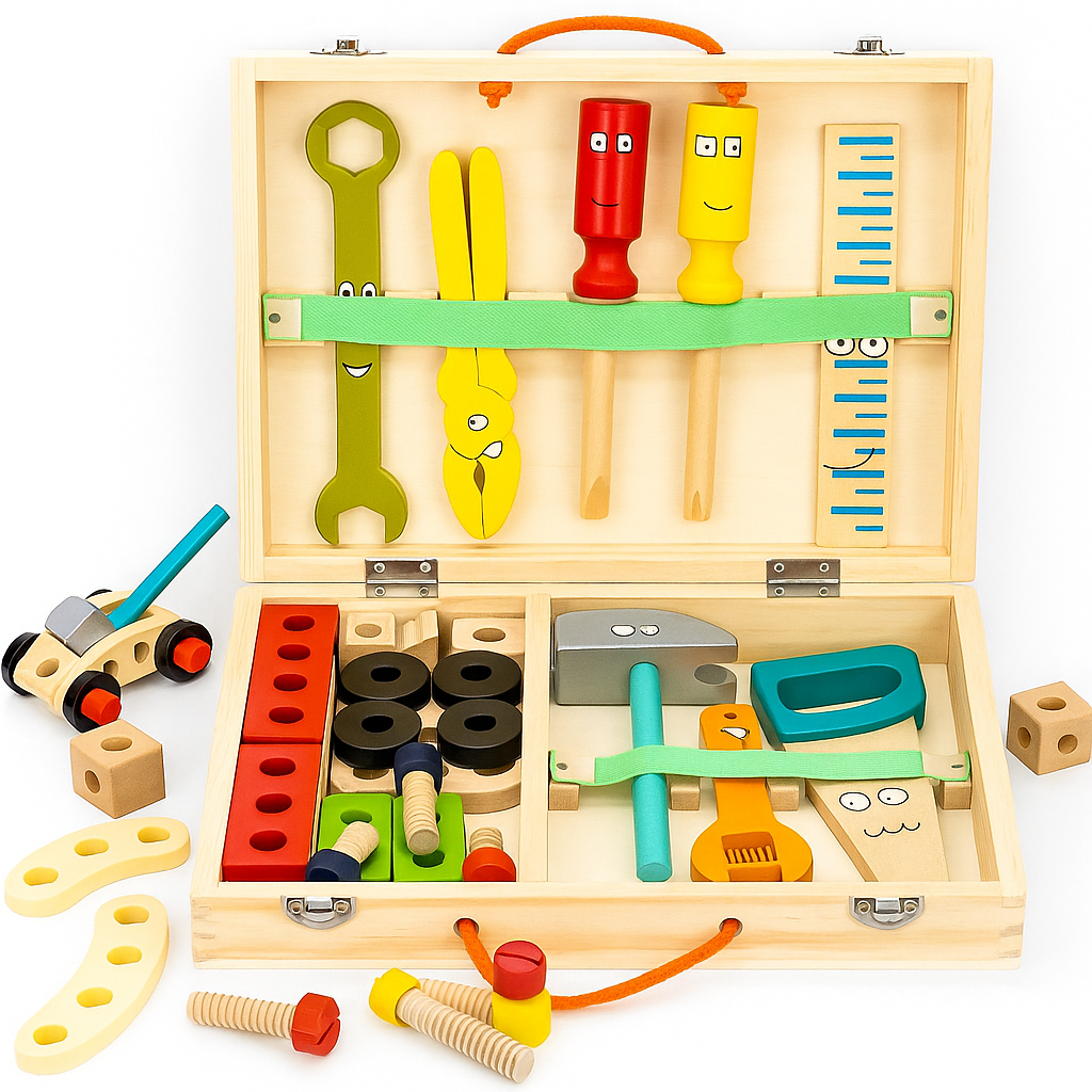 JUEGO DE HERRAMIENTAS DE MADERA DIDACTICO MONTESSORI - 1