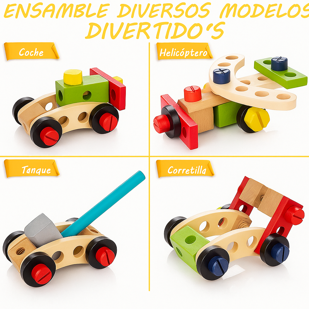JUEGO DE HERRAMIENTAS DE MADERA DIDACTICO MONTESSORI - 3