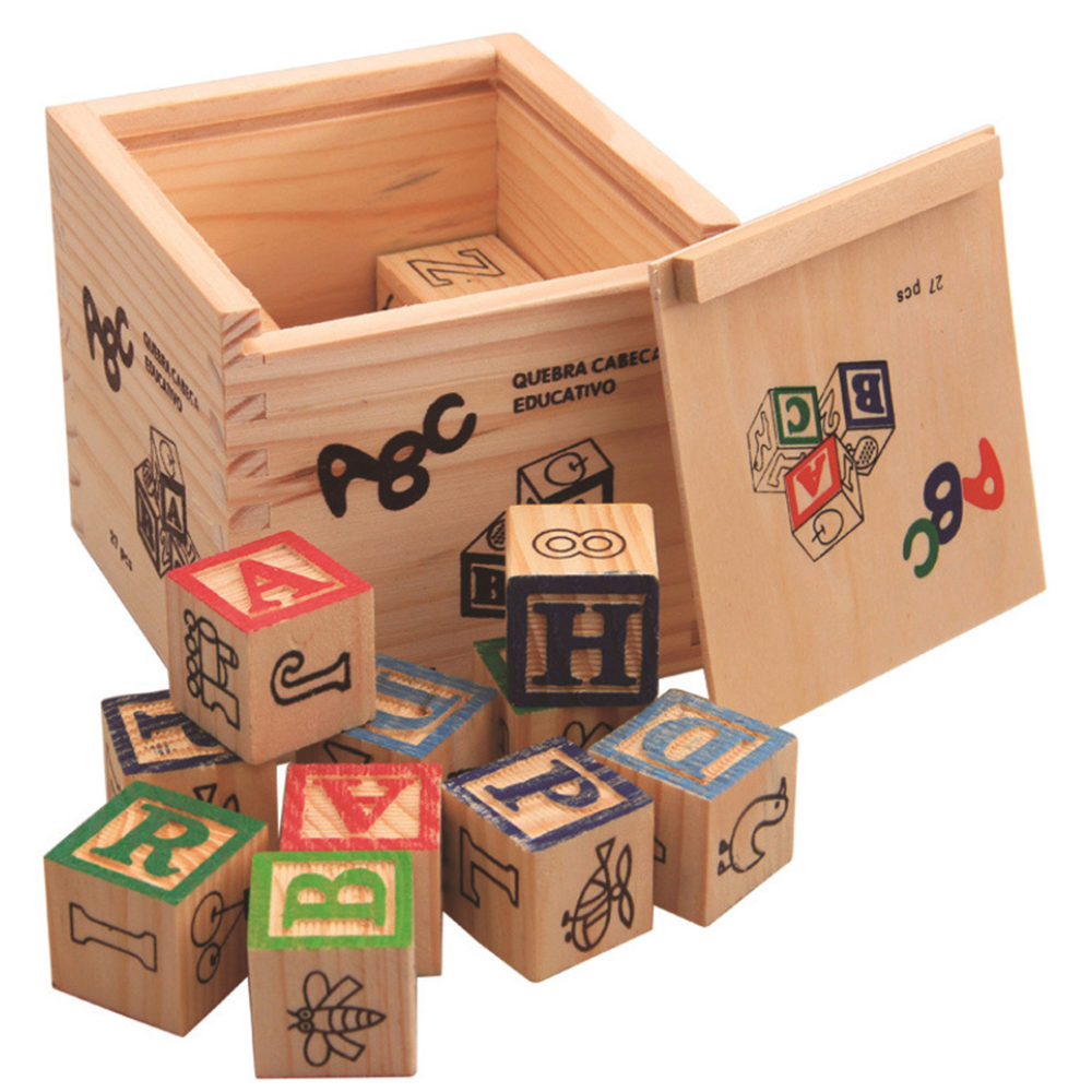 CUBO ABC 27 PIEZAS DE MADERA MONTESSORI - 1