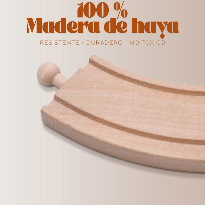SET DE TRENES URBANOS DE MADERA MONTESSORI - 4