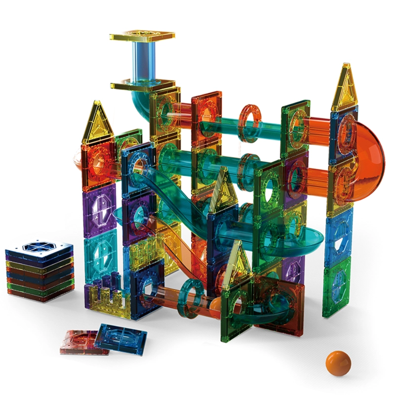 SET DE BLOQUES MAGNE TICOS CON RAMPAS Y PELOTAS – 105 PIEZAS - 1