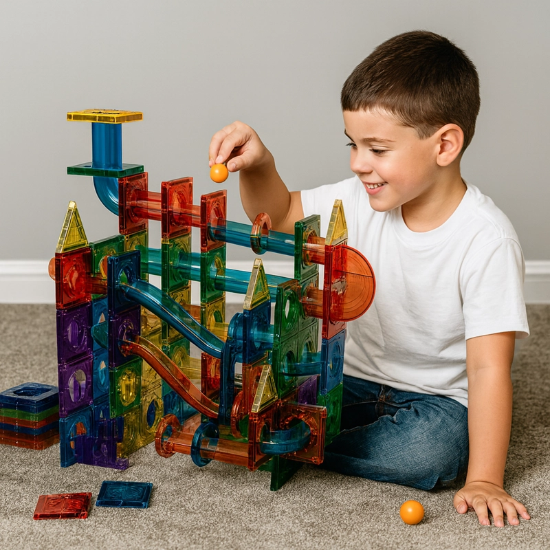 SET DE BLOQUES MAGNE TICOS CON RAMPAS Y PELOTAS – 105 PIEZAS - 8