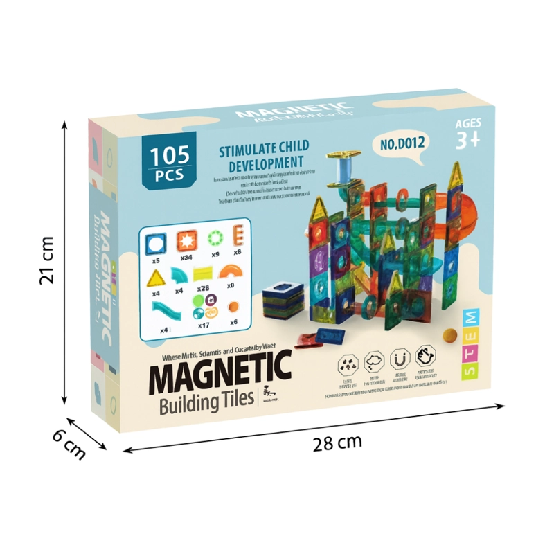 SET DE BLOQUES MAGNE TICOS CON RAMPAS Y PELOTAS – 105 PIEZAS - 9