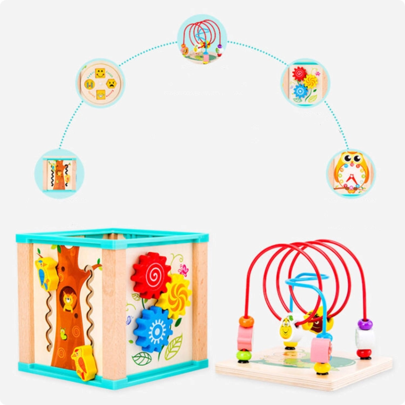 CUBO DIDACTICO DE MADERA 5 EN 1 – JUGUETE MONTESSORI - 5