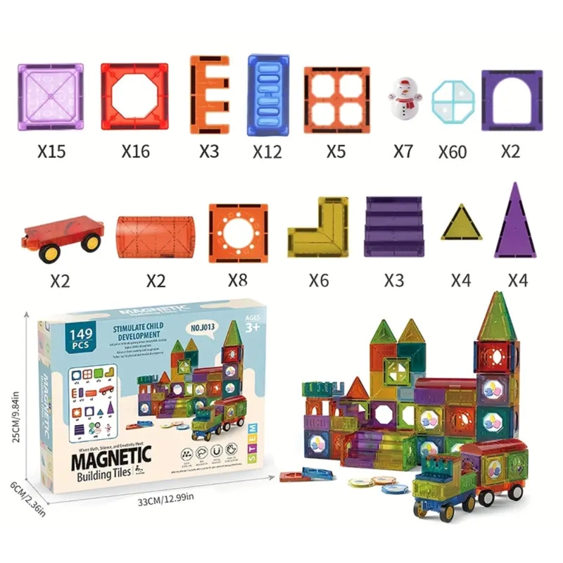 JUEGO DE BLOQUES MAGNE TICOS – 149 PIEZAS - 6