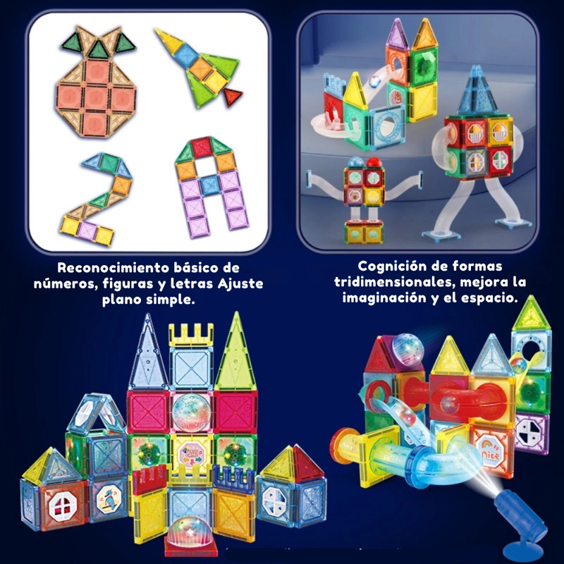 JUEGO DE BLOQUES MAGNE TICOS LUCES Y TOBOGANES – 220 PIEZAS - 3