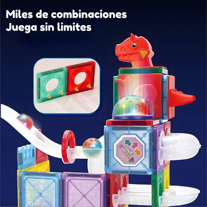 JUEGO DE BLOQUES MAGNE TICOS LUCES Y TOBOGANES – 220 PIEZAS - 5