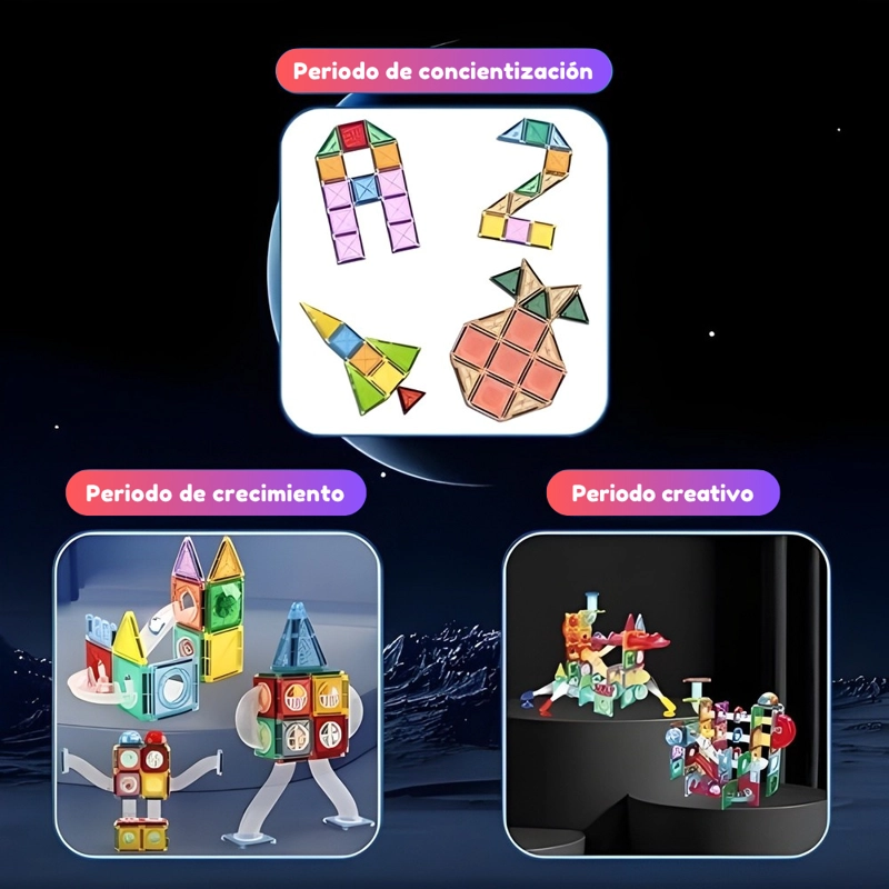 JUEGO DE BLOQUES MAGNE TICOS LUCES Y TOBOGANES – 220 PIEZAS - 7