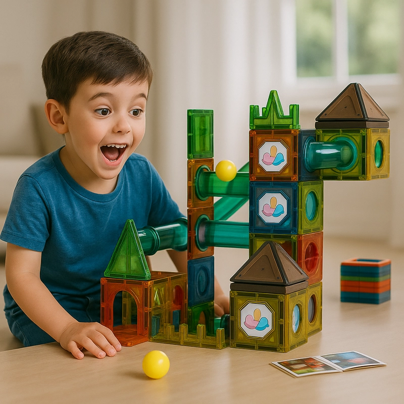 JUEGO DE BLOQUES MAGNE TICOS CON TOBOGANES – 200 PIEZAS - 8