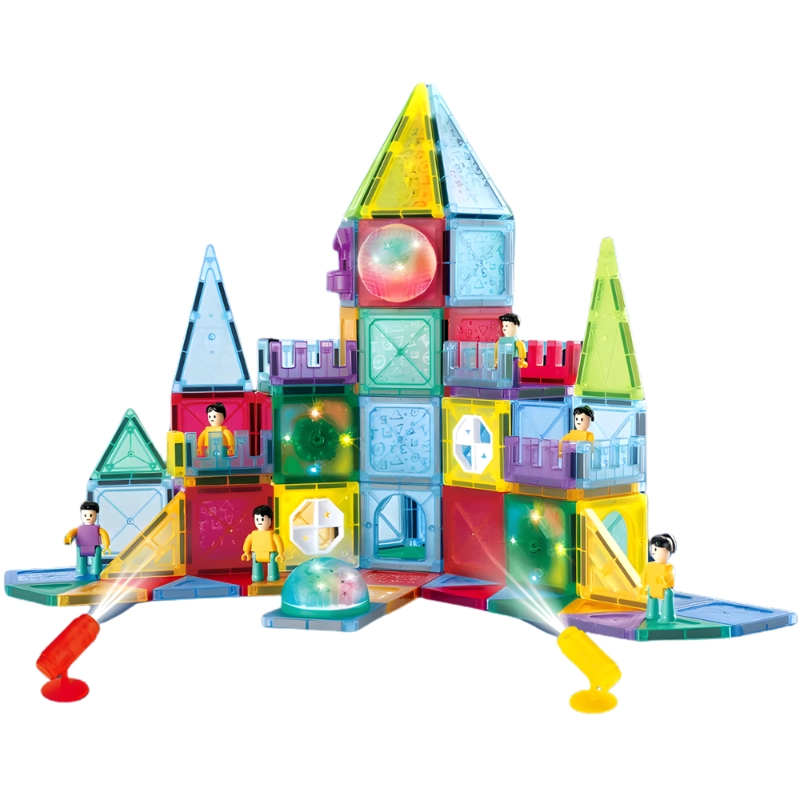 JUEGO DE BLOQUES MAGNE TICOS CON LUCES – 126 PIEZAS - 1