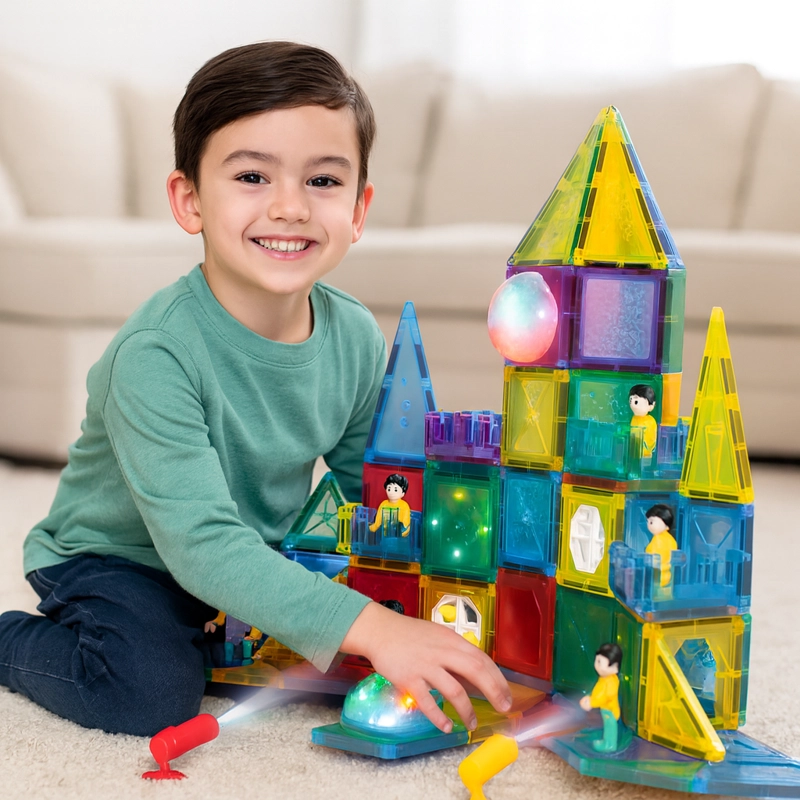 JUEGO DE BLOQUES MAGNE TICOS CON LUCES – 126 PIEZAS - 5