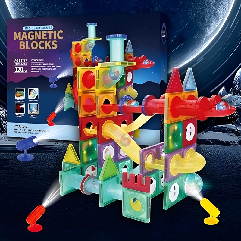 JUEGO DE BLOQUES MAGNE TICOS CON LUCES – 120 PIEZAS - 2