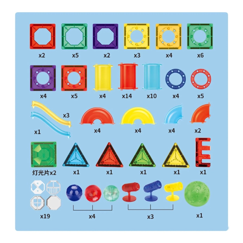 JUEGO DE BLOQUES MAGNE TICOS CON LUCES – 120 PIEZAS - 6