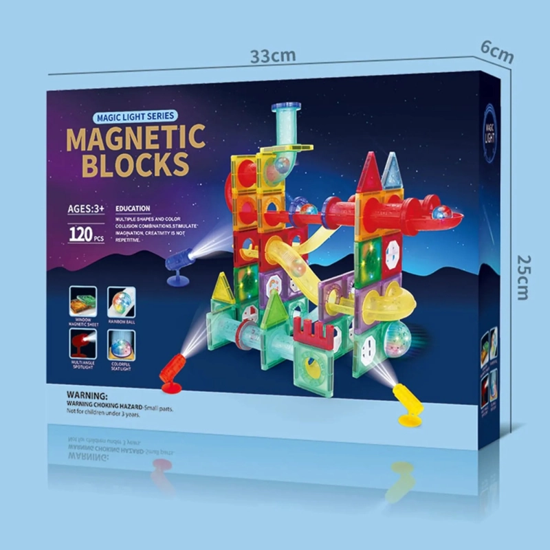 JUEGO DE BLOQUES MAGNE TICOS CON LUCES – 120 PIEZAS - 8