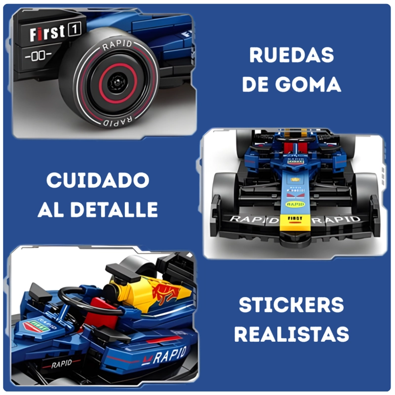 AUTO DE CARRERAS PARA ARMAR 312 PIEZAS FORMULA RACING JUGUETE STEM - 3