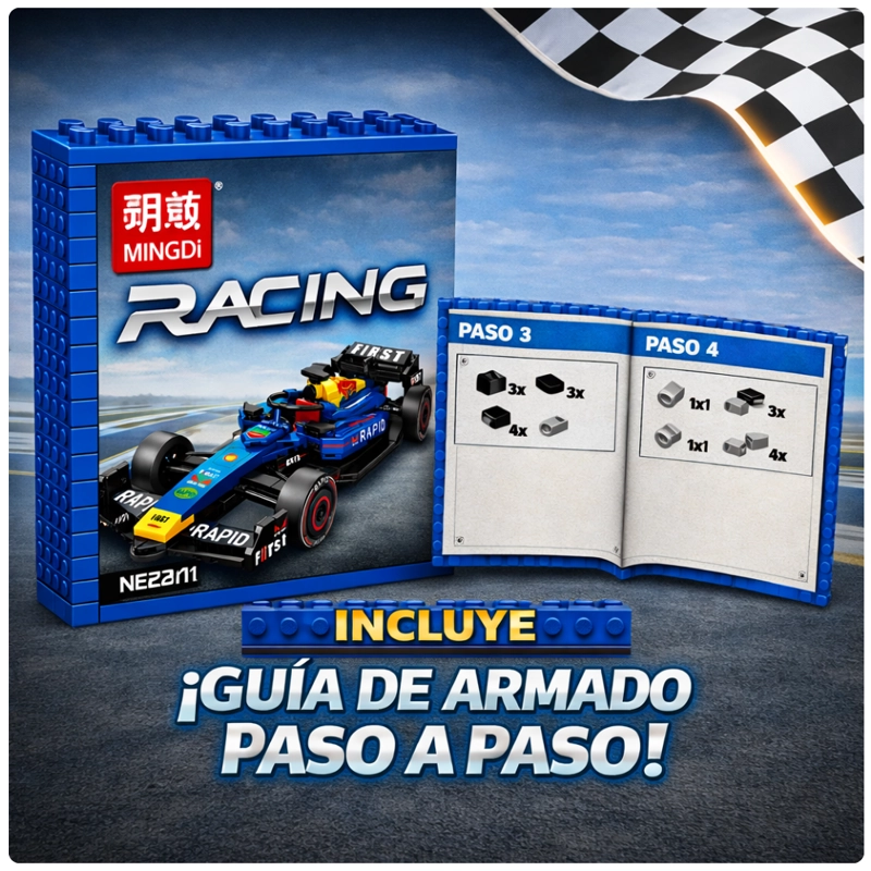 AUTO DE CARRERAS PARA ARMAR 312 PIEZAS FORMULA RACING JUGUETE STEM - 4