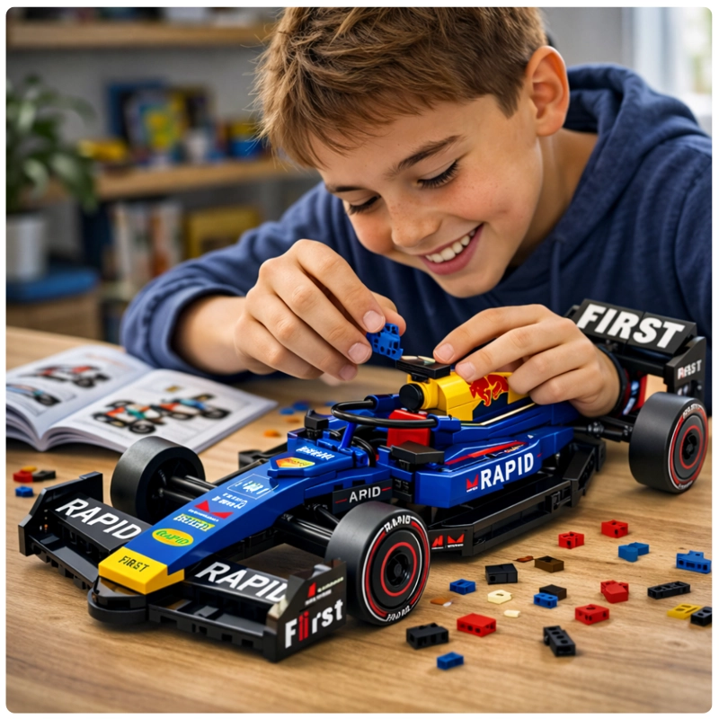 AUTO DE CARRERAS PARA ARMAR 312 PIEZAS FORMULA RACING JUGUETE STEM - 5