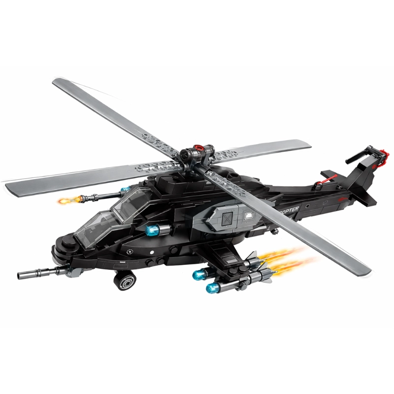 HELICOPTERO MILITAR ARMABLE 300 PIEZAS – MILITARY HELICOPTER K2062 STEM - 1