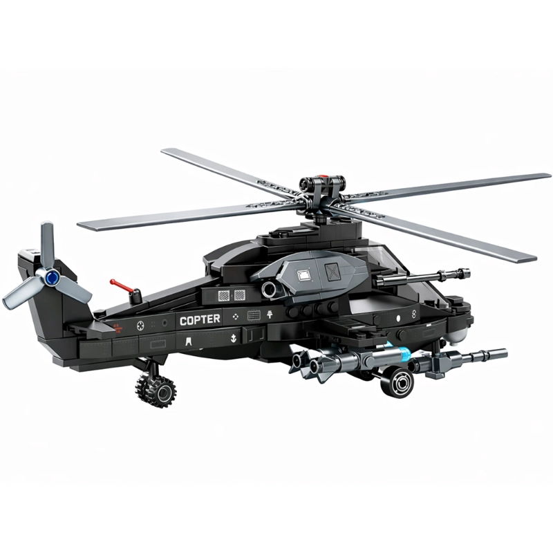 HELICOPTERO MILITAR ARMABLE 300 PIEZAS – MILITARY HELICOPTER K2062 STEM - 2