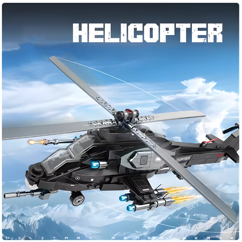 HELICOPTERO MILITAR ARMABLE 300 PIEZAS – MILITARY HELICOPTER K2062 STEM - 8