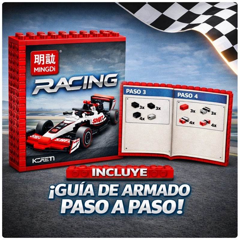 AUTO DE CARRERAS PARA ARMAR 323 PIEZAS FORMULA RACING JUGUETE STEM - 4