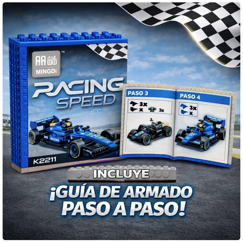 AUTO DE CARRERAS PARA ARMAR 323 PIEZAS JUGUETE STEM - 4