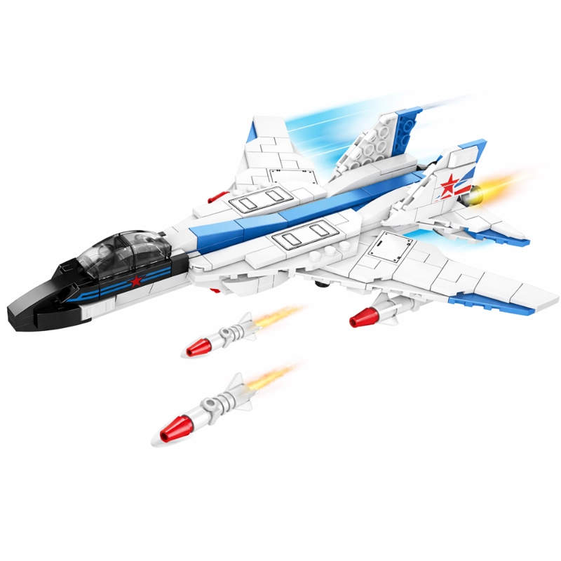 AVION DE COMBATE ARMABLE 328 PIEZAS J-15 FLYING SHARK - 1