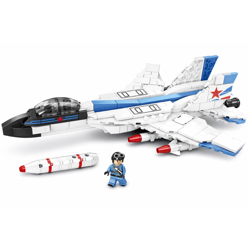 AVION DE COMBATE ARMABLE 328 PIEZAS J-15 FLYING SHARK - 2